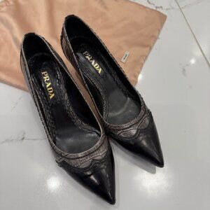 Prada kitten heel pumps